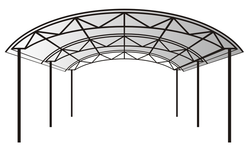 Арочный навес из поликарбоната чертежи